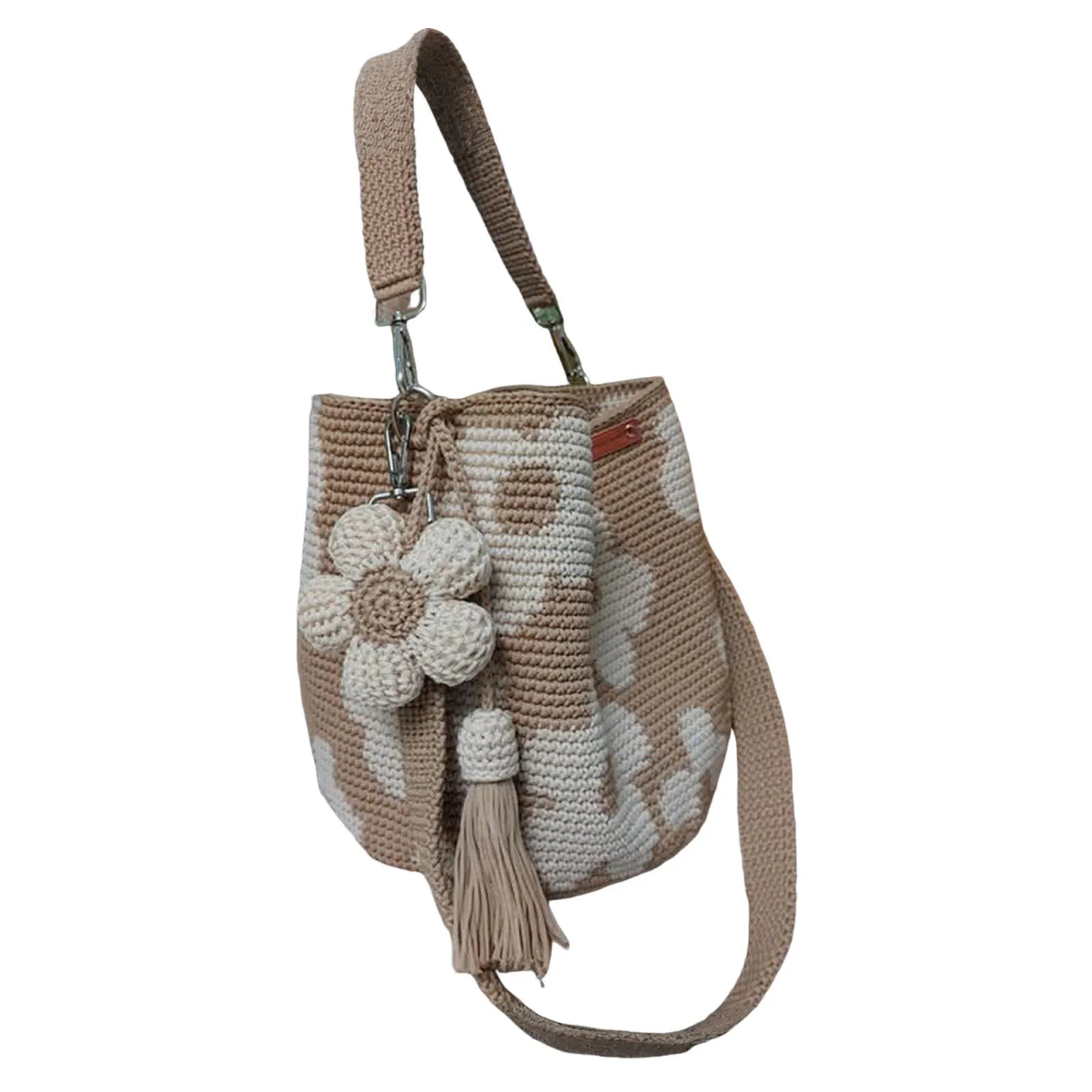 Bolso de flores de ganchillo hecho a mano