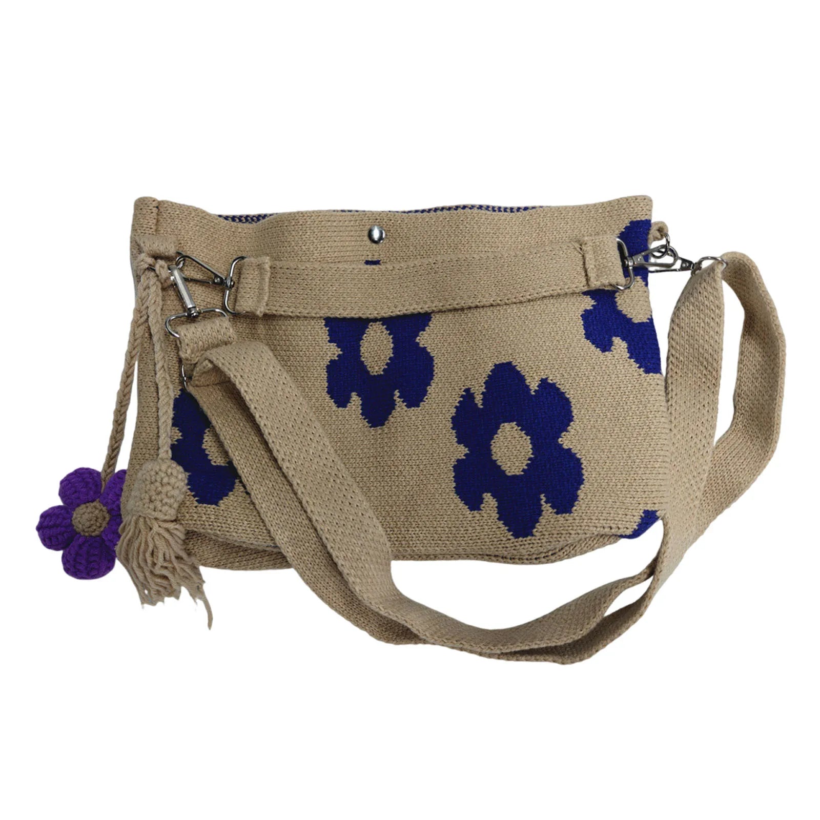 Bolso de flores de ganchillo hecho a mano