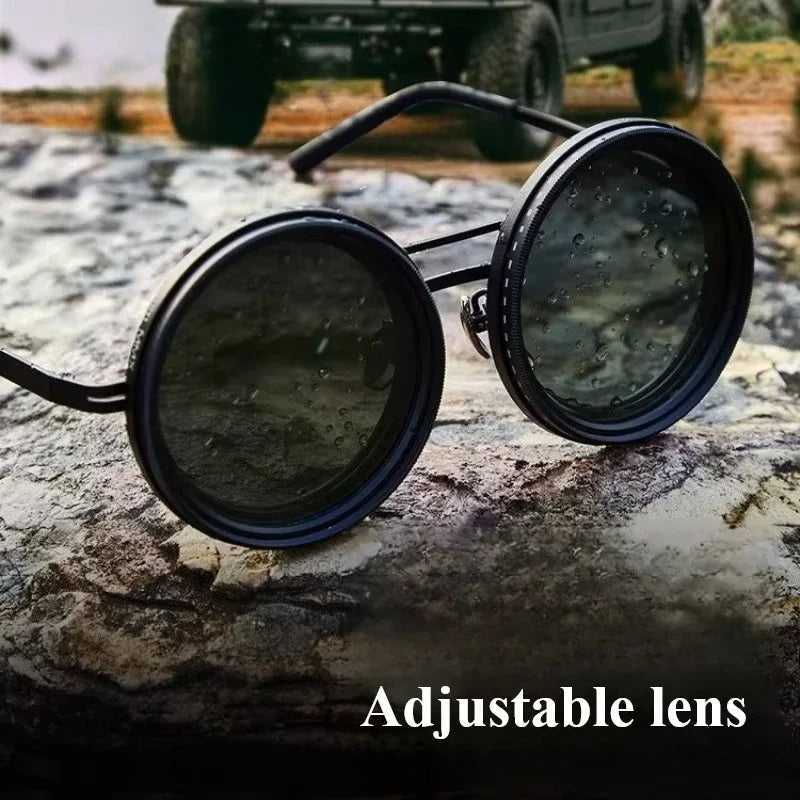 Gafas de sol con atenuación ajustable.