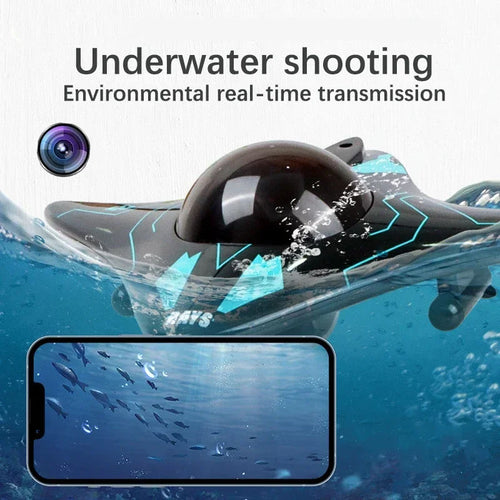 Barco teledirigido con cámara subacuática y control por app