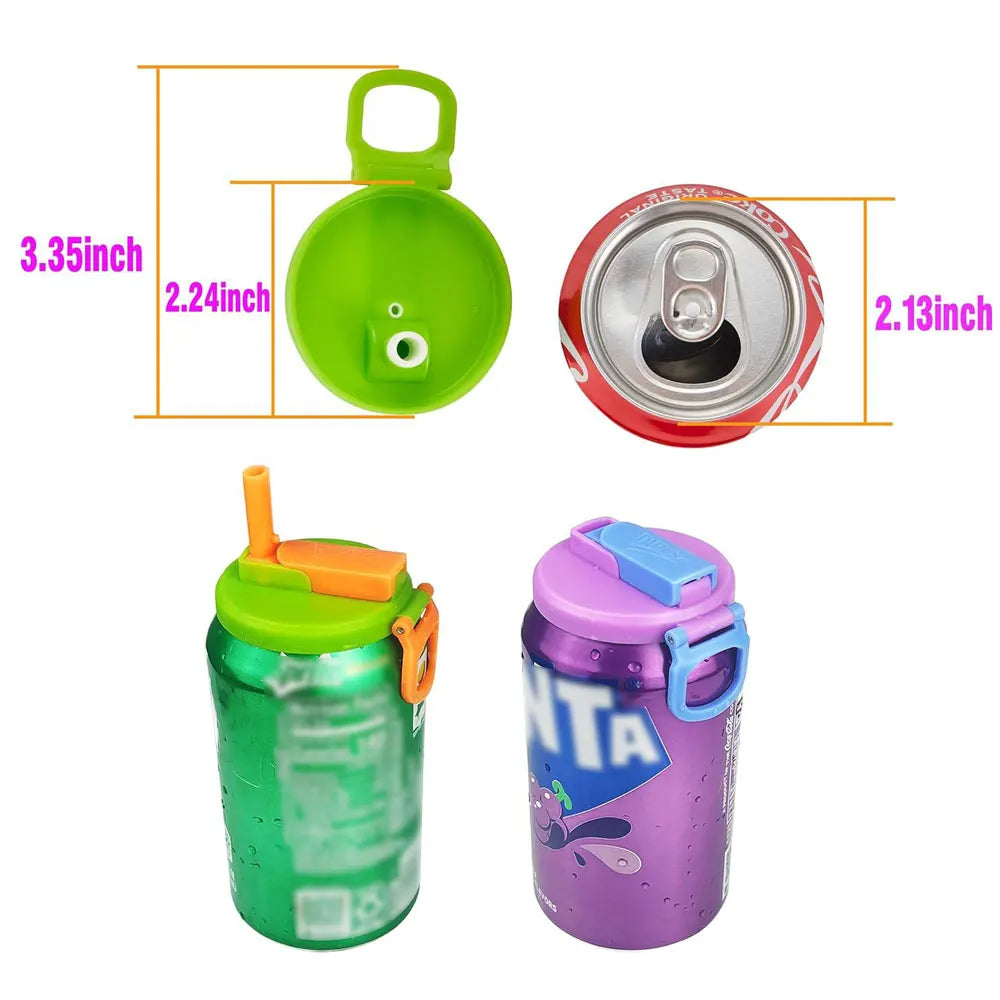 Tapa para lata de refresco con pajita.