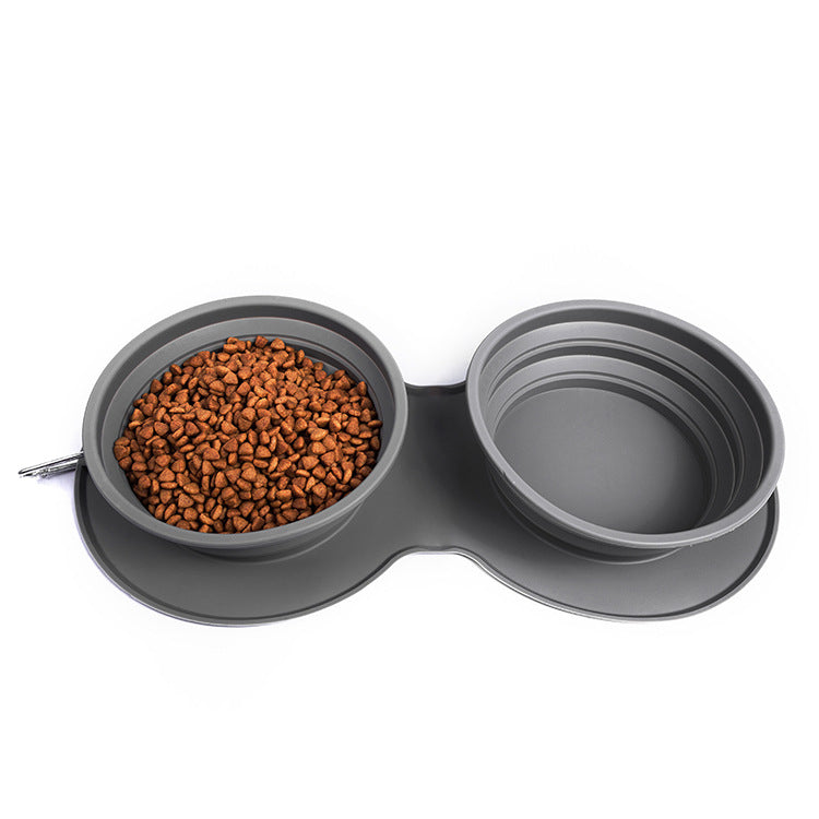 Comedero plegable de silicona para mascotas de alimentación lenta.