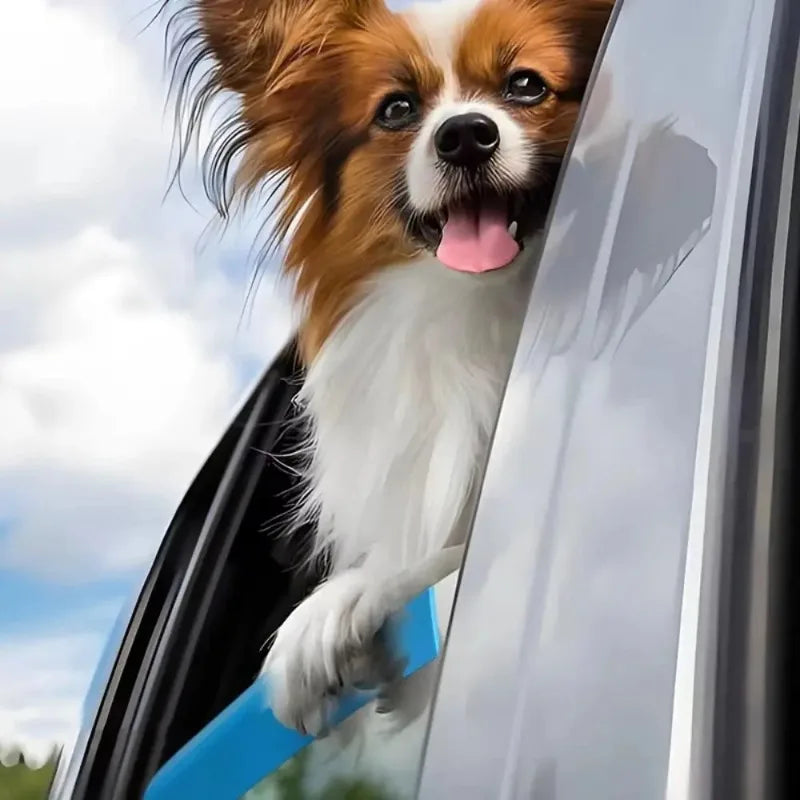 Cojín de apoyo para perros en la ventana del coche – Descanso seguro y cómodo